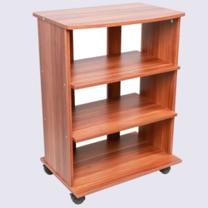 BAKAJI  Κινητό έπιπλο τηλεόρασης από ξύλο με 3 ράφια και ρόδες Καροτσάκι τηλεόρασης Κερασιά  02837249 - Image 4