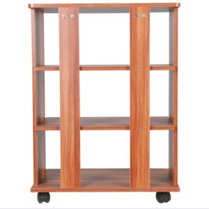 BAKAJI  Κινητό έπιπλο τηλεόρασης από ξύλο με 3 ράφια και ρόδες Καροτσάκι τηλεόρασης Κερασιά  02837249 - Image 5