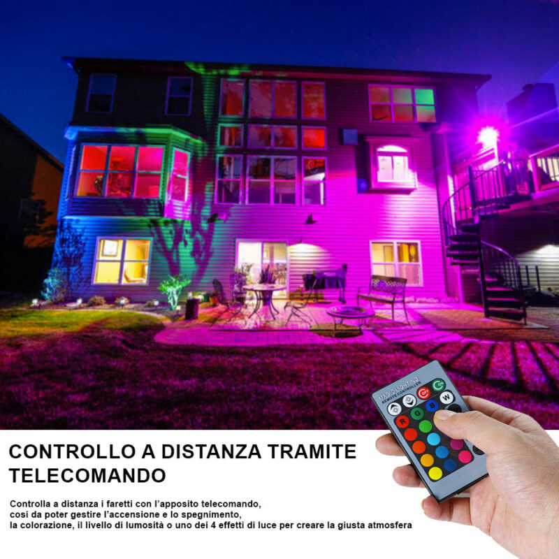 BAKAJI Φωτιστικό Faro LED RGB 30W Εξωτερικού Χώρου Slim IP65 με Τηλεχειριστήριο 02837943 - Image 5