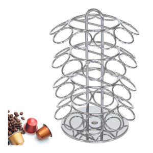 Μεταλλική Περιστρεφόμενη Βάση για 40 Κάψουλες Καφέ 34 x 12.2 x 11.8 cm Bakaji 02839070 - Image 3