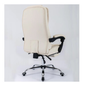 Καρέκλα Γραφείου με Υποπόδιο 63 x 70 x 113.5 - 123.5 cm Χρώματος Κρεμ Bakaji 02839193 - Image 2