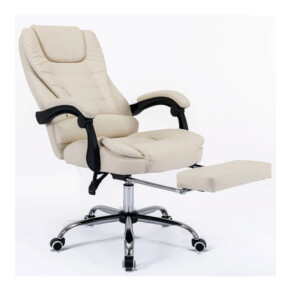 Καρέκλα Γραφείου με Υποπόδιο 63 x 70 x 113.5 - 123.5 cm Χρώματος Κρεμ Bakaji 02839193 - Image 3