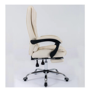 Καρέκλα Γραφείου με Υποπόδιο 63 x 70 x 113.5 - 123.5 cm Χρώματος Κρεμ Bakaji 02839193 - Image 5