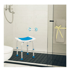 Σετ Αντιολισθητικό Ρυθμιζόμενο Σκαμπό Μπάνιου με Βοηθητική Λαβή 42 x 27 x 36-49 cm Bakaji 02839349 - Image 5