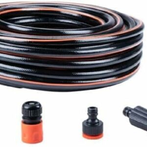 Λάστιχο Κήπου 25m με Σετ 5 Συνδέσμων & Ρυθμιζόμενο Εκτοξευτήρα – 13mm / 1/2'' Μαύρο 02839449 Black & Decker