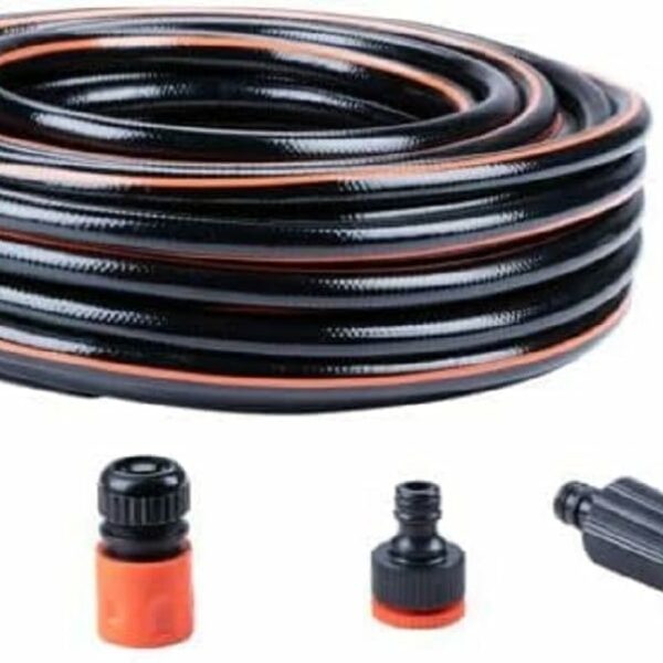 Λάστιχο Κήπου 25m με Σετ 5 Συνδέσμων & Ρυθμιζόμενο Εκτοξευτήρα – 13mm / 1/2'' Μαύρο 02839449 Black & Decker