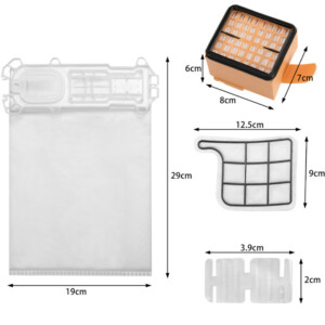 BAKAJI Σετ Kit Folletto VK135 VK136: 12 Σακούλες + 12 Αρωματικά + 2 Φίλτρα Hepa και 2 Φίλτρα Κινητήρα 02839475 - Image 5