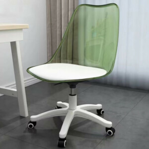 Shally Dogan  Καρέκλα Γραφείου με ρόδες και Διαφανή Πλάτη Πράσινη Πολυθρόνα Γραφείου  02839567 - Image 2