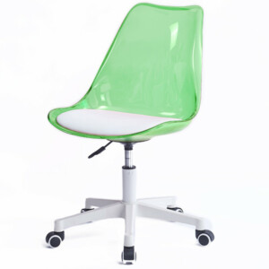 Shally Dogan  Καρέκλα Γραφείου με ρόδες και Διαφανή Πλάτη Πράσινη Πολυθρόνα Γραφείου  02839567 - Image 3