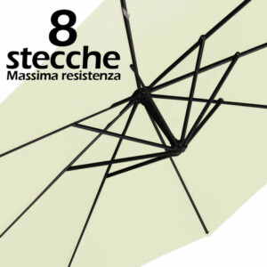 BAKAJI  Ομπρελόκηπος Αποκεντρωμένος 3x3 μ. Μπεζ Κολόνα Αλουμινίου Κιόσκι Πισίνα  02840729 - Image 3