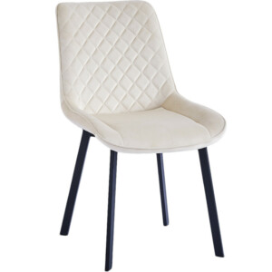 Shally Dogan  Σετ 4 Καρέκλες Τραπεζαρίας Επένδυση Βελούδο Μπεζ Καρέκλα Γραφείου Σπίτι Εργονομική  02841028 - Image 3