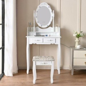 Shally Dogan  Τουαλέτα Trucco Elena με Καθρέφτη και Σκαμπό Φώτα Led Ψυχρό Θερμό Καθρέφτης  02841327 - Image 3