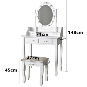 Shally Dogan  Τουαλέτα Trucco Elena με Καθρέφτη και Σκαμπό Φώτα Led Ψυχρό Θερμό Καθρέφτης  02841327 - Image 4