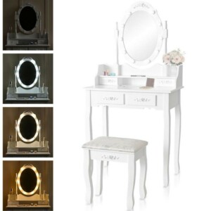 Shally Dogan  Τουαλέτα Trucco Elena με Καθρέφτη και Σκαμπό Φώτα Led Ψυχρό Θερμό Καθρέφτης  02841327 - Image 5