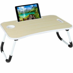 BAKAJI  Πτυσσόμενο τραπέζι κρεβατιού καναπέ για φορητό υπολογιστή PC tablet αναλόγιο λευκό  02841369