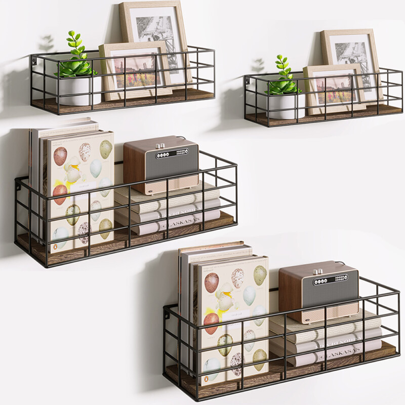 BAKAJI Σετ 4 Ράφια Τοίχου Βιομηχανικού Σχεδιασμού από Ξύλο Καρυδιάς για Σκάλισμα και Διακόσμηση Τοίχου 02841430 BAKAJI Σετ 4 Ράφια Τοίχου Βιομηχανικού Σχεδιασμού από Ξύλο Καρυδιάς για Σκάλισμα και Διακόσμηση Τοίχου 02841430