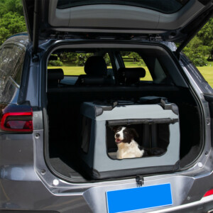 BAKAJI  Φορητό Κλουβί για Κατοικίδια Ζώα Μέγεθος S Πτυσσόμενο Κλουβί για Σκύλους και Γάτες Γκρι  02841447 - Image 2