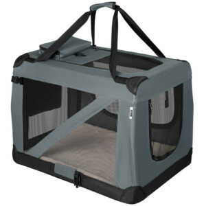 BAKAJI  Φορητό Κλουβί για Κατοικίδια Ζώα Μέγεθος S Πτυσσόμενο Κλουβί για Σκύλους και Γάτες Γκρι  02841447 - Image 4