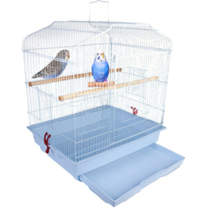 BAKAJI  Κλουβί Πουλιών Λευκό για Πτηνά Παπαγάλους Τροφοδότες 46.5x35.5x65.5  02841481