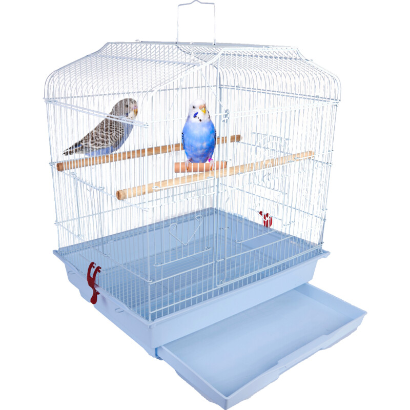 BAKAJI  Κλουβί Πουλιών Λευκό για Πτηνά Παπαγάλους Τροφοδότες 46.5x35.5x65.5  02841481