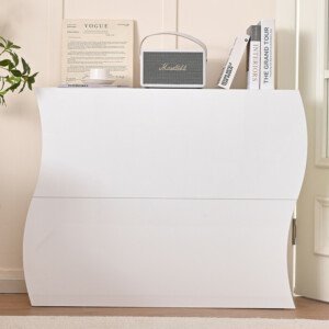 Shally Dogan  Παπουτσοθήκη Εισόδου σε Γυαλιστερό Ξύλο ONDE 2 Πόρτες Λευκό Εξοικονόμησης Χώρου 101x26.5x81εκ  02841540 - Image 2