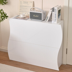 Shally Dogan  Παπουτσοθήκη Εισόδου σε Γυαλιστερό Ξύλο ONDE 2 Πόρτες Λευκό Εξοικονόμησης Χώρου 101x26.5x81εκ  02841540 - Image 4