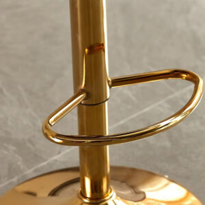 BAKAJI  Σετ 2 Σκαμπό Κουζίνας Μπαρ με Πλεκτή Πλάτη σε Βελούδο Γκρι και Χρυσή Δομή 02841742 - Image 5