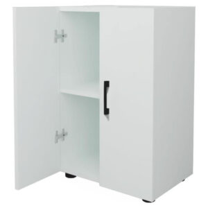 PRATIKO  Πολυχρηστικό Έπιπλο με 2 Πόρτες και 2 Ράφια σε Λευκό Ξύλο με Μαύρες Λαβές 49x32x74εκ 02842027 - Image 2