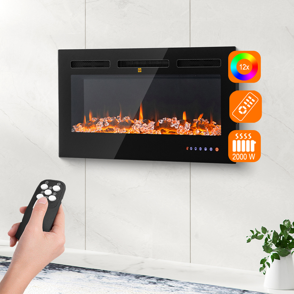 BAKAJI Ηλεκτρικό Τζάκι Livigno Εντοιχισμένο Θερμαντικό Τζάκι Τοίχου 91.4 εκ 02842101 BAKAJI Ηλεκτρικό Τζάκι Livigno Εντοιχισμένο Θερμαντικό Τζάκι Τοίχου 91.4 εκ 02842101