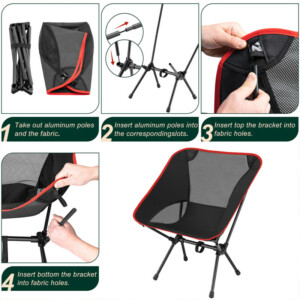 BAKAJI Πτυσσόμενο Καρεκλάκι Κατασκήνωσης Φορητό Ελαφρύ για Πεζοπορία 02842303 - Image 3