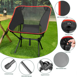 BAKAJI Πτυσσόμενο Καρεκλάκι Κατασκήνωσης Φορητό Ελαφρύ για Πεζοπορία 02842303 - Image 5