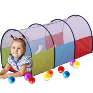 BAKAJI Πτυσσόμενη Σήραγγα Παιχνιδιού για Παιδιά 125cm για Ανάπτυξη Κινητικών Δεξιοτήτων 02842319