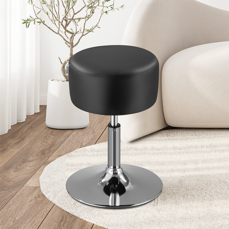 BAKAJI Περιστρεφόμενο Μαύρο Σκαμπό Μακιγιάζ με Άνετο Κάθισμα