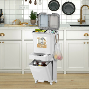 BAKAJI Διπλός Κάδος Κουζίνας 42L με Συρτάρι Διαχωρισμού Απορριμμάτων 02842658 - Image 2