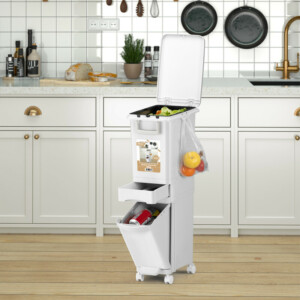 BAKAJI Κάδος Κουζίνας 32L Ανακλινόμενου Καπακιού Εξοικονόμηση Χώρου 02842661 - Image 2