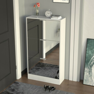 BAKAJI Ντουλάπα Παπουτσιών με 3 Πτυσσόμενες Καθρέφτες Πόρτες Εξοικονόμησης Χώρου 63x24x115cm 02842665