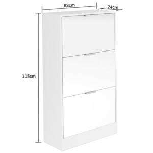 BAKAJI Ντουλάπα Παπουτσιών με 3 Πτυσσόμενες Καθρέφτες Πόρτες Εξοικονόμησης Χώρου 63x24x115cm 02842665 - Image 5