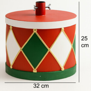 BAKAJI Βάση Χριστουγεννιάτικου Δέντρου Τύμπανο 32x25cm Διακόσμηση Καθολική Προσάρτηση Κόκκινο και Πράσινο 02842912 - Image 4