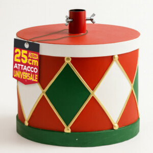 BAKAJI Βάση Χριστουγεννιάτικου Δέντρου Τύμπανο 32x25cm Διακόσμηση Καθολική Προσάρτηση Κόκκινο και Πράσινο 02842912