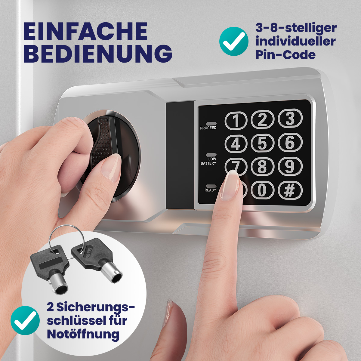 Deuba Ηλεκτρικό Χρηματοκιβώτιο 31x20x20cm με Πόρτα 3.2mm και Μπαταρίες 100126