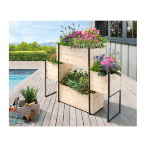 Ξύλινη Ζαρντινιέρα με Μεταλλική Βάση και 4 Θέσεις 117 x 31 x 103 cm Jardikt 10060180 - Image 2