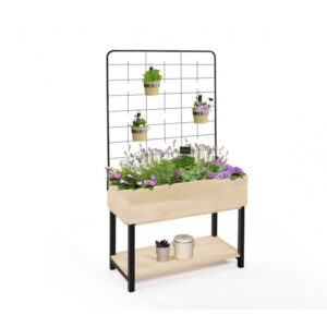 Ξύλινη Ζαρντινιέρα με Μεταλλικό Πλέγμα 80 x 40 x 140 cm Jardikt 10060255 - Image 5