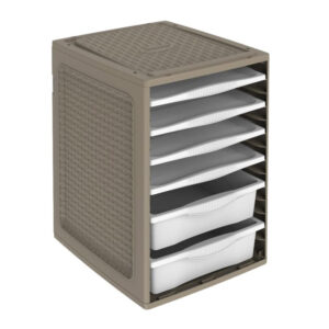 Πλαστική Συρταριέρα Ρούχων με 4 Δίσκους και 2 Συρτάρια 34 x 41 x 53 cm Χρώματος Taupe Bama 10235A - Image 2