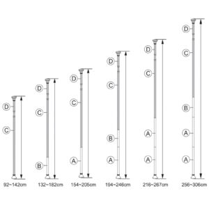 Deuba Τηλεσκοπικό ράφι ντους από ανοξείδωτο ατσάλι 92-306εκ 102564 - Image 2