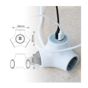 Πολύπριζο 3 Θέσεων με 2 Θύρες USB και Καλώδιο 1.4 m GSC 103000014 - Image 5