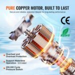 VEVOR  Αντλία Διαφράγματος 12V 3.5GPM 13.25L/min με Διακόπτη Πίεσης 3-Θαλάμων 12VYYSB3Q35G3N0DNV9 - Image 4