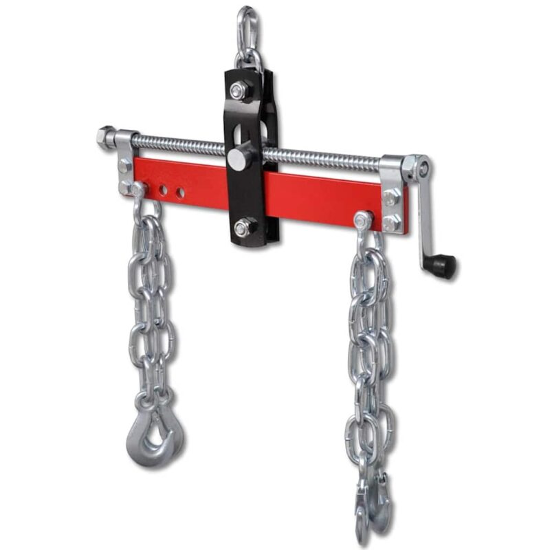 vidaXL Ισορροπιστής Κινητήρα 900kg με 4 Αλυσίδες & Μανιβέλα - Κόκκινο/Ασημί 141182 - Image 4