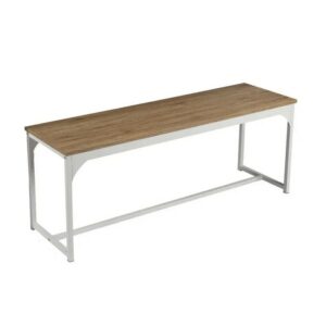 Ξύλινος Πάγκος με Λευκή Μεταλλική Βάση 120x35x46 cm Urban Living 151248 - Image 3