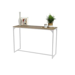 Ξύλινη Κονσόλα με Λευκή Μεταλλική Βάση 120x39xh79cm Urban Living 151254 - Image 2