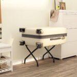 vidaXL Αναδιπλούμενη Βάση Αποσκευών με Πλάτη από Ατσάλι και Νάιλον - Μαύρη 153075